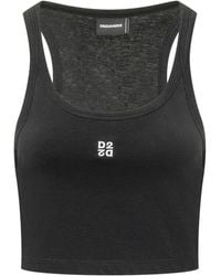 DSquared² - Logo Scoop Neck Top - Lyst