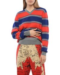 DSquared² - Stripes V Neck Sweater - Lyst
