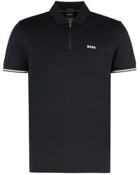 BOSS - Half-Zip Logo Polo - Lyst