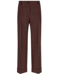 Alberto Biani - Straight Flat Front Pant - Lyst