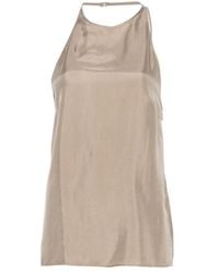 Alysi - Solid Halter Neck Top - Lyst