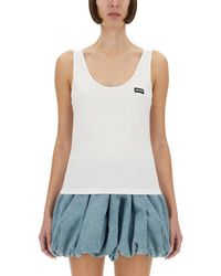 ROTATE BIRGER CHRISTENSEN - Solid Scoop Neck Top - Lyst