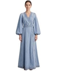 Zimmermann - Solid V Neck Maxi Dress - Lyst