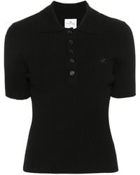 Courreges - Logo-Patch Knitted Polo Top - Lyst