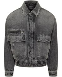 Versace - Solid Shirt Collar Jacket - Lyst