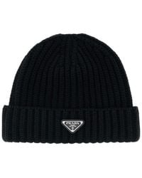 Prada - Milano Logo Beanies Hat - Lyst
