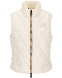 Burberry - Quilted Mock Collar Jacket - Lyst