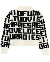 MSGM - Logo Mock Collar Sweater - Lyst