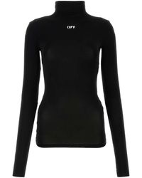 Off-White c/o Virgil Abloh - Off Stretch Viscose T-Shirt - Lyst