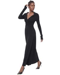 KHAITE - Solid V Neck Maxi Dress - Lyst
