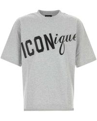DSquared² - Melange Grey Cotton Oversize T-shirt - Lyst