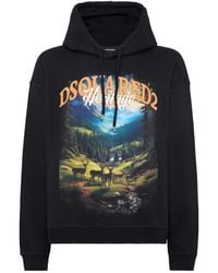 DSquared² - Illustration-Style Print Hoodie With Relaxed Fit - Lyst