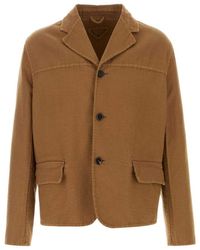 Prada - Biscuit Cotton Blazer - Lyst