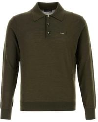 Prada - None Solid Shirt Collar Polo - Lyst