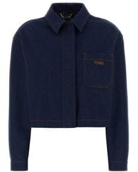 Fendi - Blue Denim Jacket - Lyst