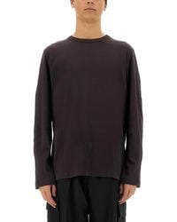 Helmut Lang - Relaxed Fit Long-Sleeve Crew Neck T-Shirt With Tonal Logo - Lyst
