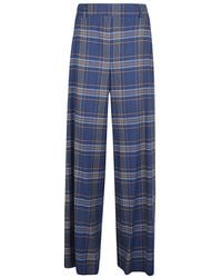 Niu - Wide-Leg Checked Trousers - Lyst