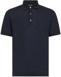 ZEGNA - Solid Shirt Collar Polo - Lyst