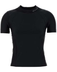 T By Alexander Wang - Ss Rashguard Top W/ Mock Neck - Lyst