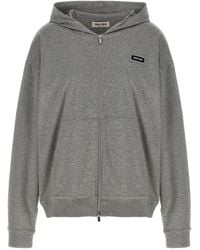 Miu Miu - Logo Zip Up Hoodie - Lyst