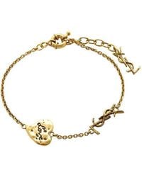 Saint Laurent - Cassandre Heart Chain Bracelet - Lyst