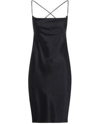 Saint Laurent - Cowl Neck Silk Satin Mini Dress - Lyst