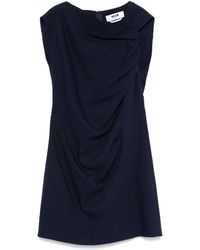 MSGM - Asymmetric Neck Sleeveless Viscose Dress - Lyst