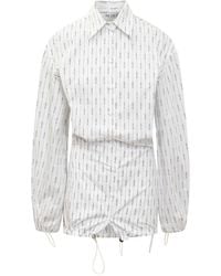 The Attico - Stripes Shirt Collar Mini Dress - Lyst