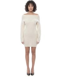 DSquared² - Knitted Off Shoulder Mini Dress - Lyst