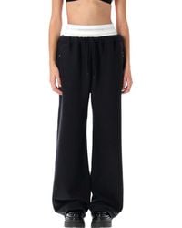 T By Alexander Wang - Wide Leg W/ Logo Elastic Exposed Brief' Joggers - Lyst