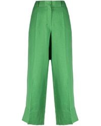 Max Mara - Linen Cropped Trousers - Lyst