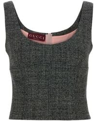 Gucci - Scoop Neck Top - Lyst
