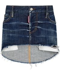 DSquared² - Denim Mini Skirt - Lyst