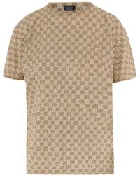 Gucci - Logo Print Crew Neck T-Shirt - Lyst