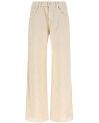 Brunello Cucinelli - Relaxed Flat Front Pants - Lyst