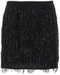ROTATE BIRGER CHRISTENSEN - Rotate Birger Christensen Beaded Fringed Skirt - Lyst