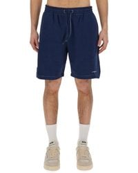 MSGM - Bermuda Shorts With Embroidered Logo - Lyst