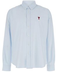 Ami Paris - Light Embroidered Logo Shirt - Lyst