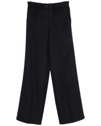 Semicouture - Flared Flat Front Pants - Lyst