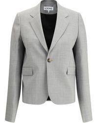 Loewe - Wool Single-Breasted Jacket - Lyst