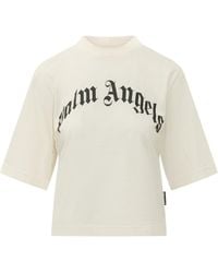 Palm Angels - Palm Curved Logo Boxy Tee - Lyst