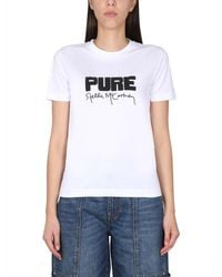 Stella McCartney - Cotton T-Shirt With Bold Logo Detail - Lyst