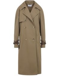 Moschino - Cotton Blend Gabardine Trench Coat - Lyst