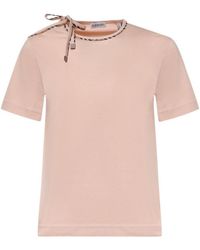 Burberry - Check Bow Cotton T-Shirt - Lyst