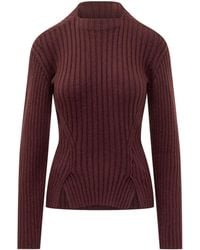 Victoria Beckham - Knitted Mock Collar Sweater - Lyst