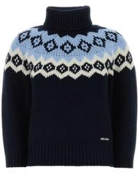 Prada - Knitted Turtle Neck Sweater - Lyst