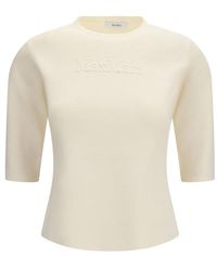 Max Mara - Off Logo Crew Neck T-Shirt - Lyst