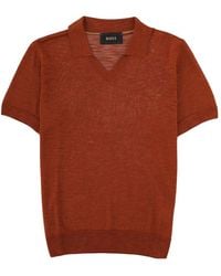 BOSS - Solid Shirt Collar Polo - Lyst