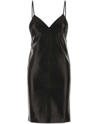 Saint Laurent - Leather Slip Dress - Lyst