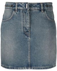 Givenchy - Denim Mini Skirt - Lyst